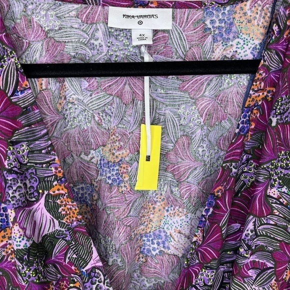 NWT Kika Vargas × Target Women's Purple Coral Reef Scallop Edge Wrap - Picture 9 of 15